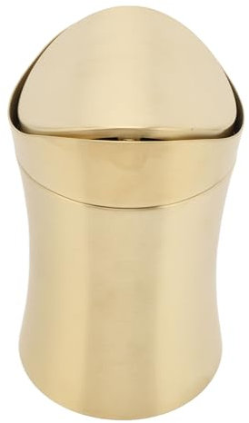 Tomotato Desktop Mülleimer Edelstahl 304, Mini Gold Desktop Mülleimer Kleiner Arbeitsplatten Abfallkorb mit Schwing Deckel für Zuhause, Büro, Küche, Schlafzimmer, Badezimmer