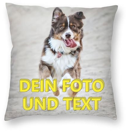FEICANSEN Personalised Cushion Cover Velvet with Photo, Double-Sided Photos & Text Print Cushion Cover As Valentine's Day Photo Gifts for Him - Without Pillow Filling Multiple Sizes
