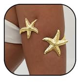 Auiremrti Seestern Oberarm-Armband, Manschettenschmuck für Damen, goldene Armmanschette, verstellbar,Seestern-Armband, Statement-Party-Schmuck