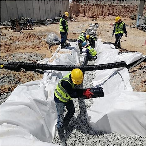KPKPK Géotextile Non tissé Robuste de 5 oz for Le Drainage, Le contrôle de l'érosion et la sous-Couche d'allée(White,1.5mx85m/4.9ftx278.9ft)
