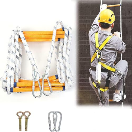 Fire Ladder Portable Emergency Escape Ladder, Reusable For Escape, Disaster, Evacuation Ladder,50M/164Ft,40M/131.2Ft