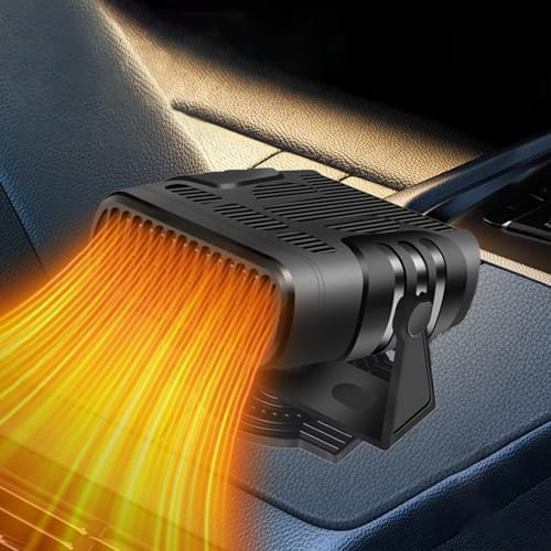 Chauffage Portable pour Voiture 12 V Dégivreur de Chauffage de Voiture 120 W 2 in 1 Chauffage/Refroidissement avec Base Rotative à 360° pour Désembuage et Dégivrage de Pare-Brise de Voiture