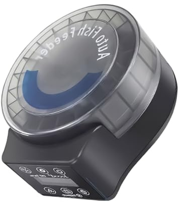 Vdaxvme 140 ml comedero para peces alimentado por batería automático con temporizador ajustable para acuarios tanque de peces accesorios