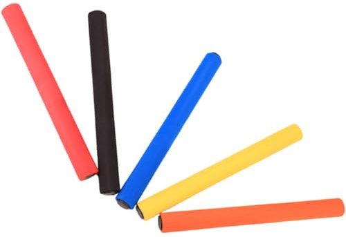 POPETPOP Bâtons de Relais Antidérapants en Mousse Souple 5 Pièces Multicolores pour Entraînement D’athlétisme Garçon et Filles et Courses Scolaires Extérieur
