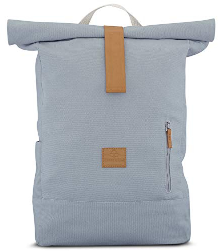 Rolltop Rucksack Damen & Herren Grau ADAM - JOHNNY URBAN Roll Top Backpack aus Baumwoll Canvas - Lässige Rucksäcke für Alltag, Uni, Reisen & Schule - Wasserabweisend & sehr flexibel