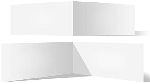 100 Blanko Klappkarten quer DIN Lang 210 x 99 mm Bilderdruckpapier 300 g/qm Set Papier wählbar