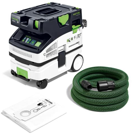 Festool Absaugmobil CTL Mini I CLEANTEC (mit Hauptfilter, SELFCLEAN Filtersack, Saugschlauch glatt Ø 27/32 x 3,5 m)