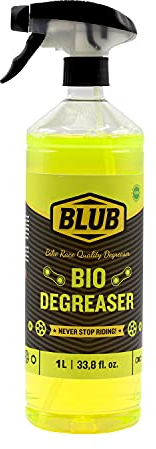 Blub BIO Neutral Fahrradketteentfetter 1L, Bio abbaubarer Reiniger, es reinigt Motorradkette, MTB Fahrrad Reiniger Sprühdose, es reinigt Kette und Fahrradgetriebe, Gelb