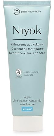 Niyok® Zahncreme aus Bio Kokosöl Eisminze (75ml) • Natürliche Zahnpasta für weiße Zähne • Intensive Pflege & Frische • Schützt das Zahnfleisch • Ohne Fluorid & Vegan