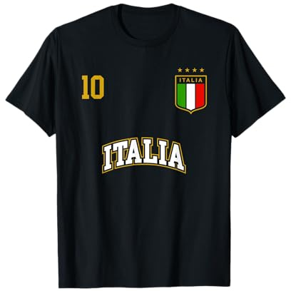 Équipe Football Italia Sports Nombre 10 Drapeau Italien T-Shirt