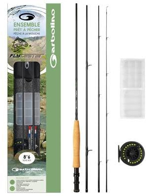 Garbolino Combo Mouche 9'0-5/6 - Canne + Moulinet + Soie + Boite + 6 Mouches + Bas De Ligne Conique + Coupe Fil + Bobine De Fil - Gotcf8101