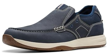 Clarks Collection Men's Sailview Step Loafer, Navy Nubuck, 8.5 Wide US