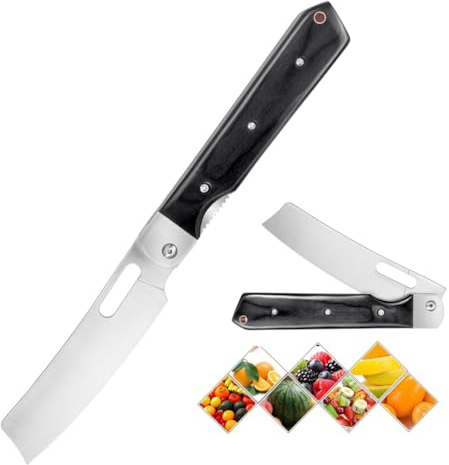 Campeggio Chef Coltello Starter 8Cr14MoV In Acciaio Inox Coltello Da Cucina Esterno Pieghevole Sharp Stile Giapponese Portatile Travel Frutta Coltello con Handle Pocket All Purpose con Manico Legno