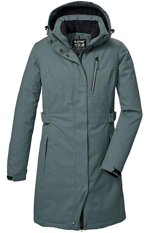 killtec Mujer Parka/parka funcional con capucha con cremallera KOW 303 WMN PRK, blaugrau, 40, 41815-000