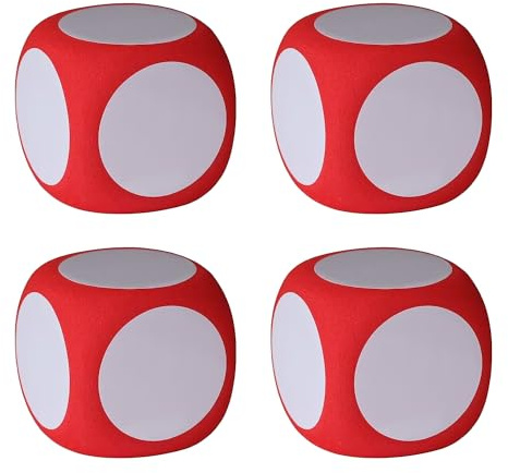 Bohue 4Pcs Dry Erase Foam Blank Dice - 6cm DIY Multipurpose Education Dice for Classroom Teaching & Playing