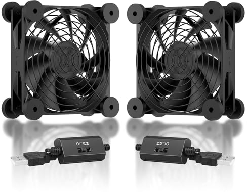 upHere gaming USB Lüfter PC Lüfter,Multi-Speed-Steuerung,mit Metallgrillschutz 120mm Lüfter zum PC/TV-Box/Empfänger/AV-Kabine/PS4/Router,N12U04