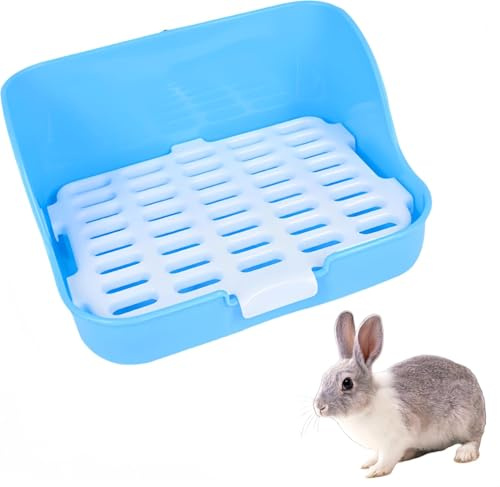Scatola Toilette Box Coniglio Wc Pet Cassetto Vasino CAASFOOY Pet Wc Piccolo Maiale Wc Coniglio Vasino Pet Wc Forniture Per Animali Domestici Pet Vasino Bunny Toilet Pet Lettiera Vassoio Di（blu）