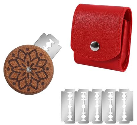 HUATEEN Taglierino per Pane,Coltello da Pan con 5 Lame Coltello Pane,Coltello per Impasto Coltello da Panettiere per Cuocere Intagliare Modelli di Pane Crudo Coltello per Segnare Versione Rotonda