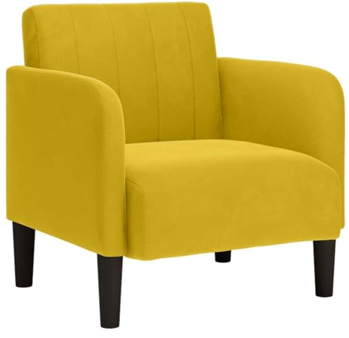 vidaXL Sillón con reposabrazos Terciopelo Amarillo 54 cm, sofá Individual, sofá cómodo, sillón de televisión, sofá, Asiento de sofá, sofá Relajante