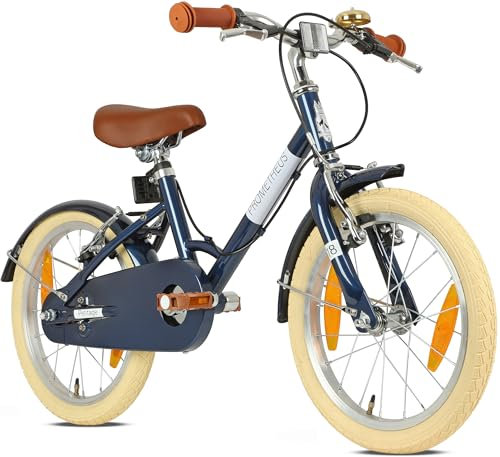 PROMETHEUS BICYCLES Vélo rétro pour enfant 18 garçons à partir de 6 ans - Vélo pour enfant 18 garçon fille Petitage en bleu