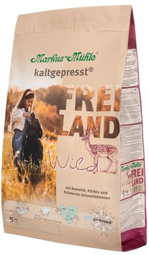 Markus-kvarn friland – utomhusingredienser – för känsliga hundar – 100 % kallpressad – premium hundtorrfoder (5 kg, vild)