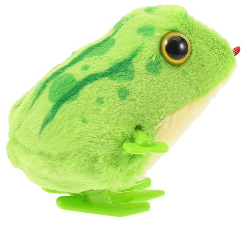 PartyKindom Clockwork Plush Frog for Boy Girl Year Simulated Hopping Animal Design Encouraging Crawling and Motor Skill Development Soothing Year