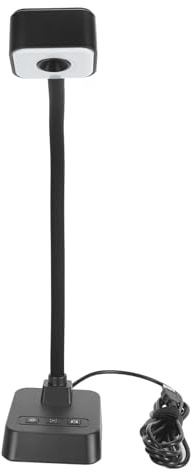 Hamwesh 4K USB Document Camera, 360 Deg Rotatable Lens, 3 Level Fill Light, Noise Reduction Mic, Plug and Play for Remote Teaching, Live Streaming with Adjustable Image Inversion,