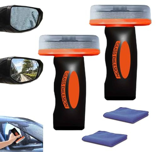 Spazzola Pulizia Della Pellicola Oleosa Auto,Detergente Portatile Emulsione Vetri,Rimuovi Pellicola Unta Per Parabrezza E Finestrini Auto,Migliorando La Visibilità (2 pz)