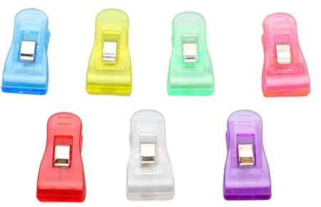 Ycauty Plastklämmor, set med 100 söta, färgglada, transparenta klädklämmor för hemdekoration, skola, kontor, tillverkad av stabil plast, 3,6 x 1,8 cm