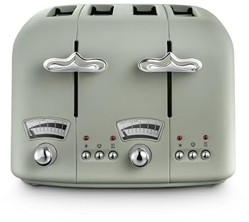 De'Longhi Argento Flora CT04.GR 4 Slice Toaster - Peppermint Green