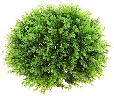 PETSOLA Graskugel Künstlich Buchsbaum Garten Deko Kunstpflanze Kugel Dekokugel Gras - Grün Eukalyptus, 34cm