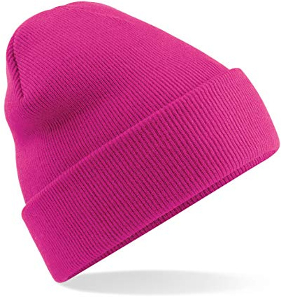 MKR Beanie Hat Men’s Women’s Unisex Warm Soft Knit Cuffed Winter Hat - Hot Pink