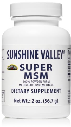 Sunshine Valley® MSM Powder Supplement – Methylsulfonylmethane Crystals, Unflavored – 100% Pure Dietary Supplement, 2 oz