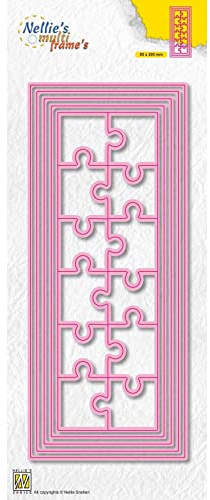 Nellie's Choice Stansmall Pussel - 5 Multi Frame Dies och Skärschabloner på 8,5 x 20,5 cm för Korttillverkning, Pyssel, Scrapbooking, Hantverk - Lämplig för Stansmaskinerk