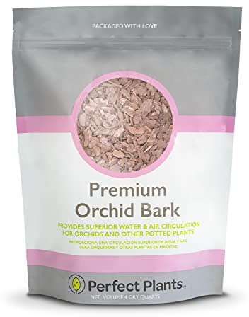 Perfect Plants Premium Orchid Bark 4qt. | Mulch Mix for Epiphytic Plants | Base for Orchid Potting Soil Substrate