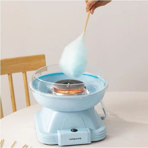 CREATE/COTTON CANDY MAKER/Máquina de algodón de azúcar Azul / 500W, diseño retro, patas antideslizantes, sitema de seguridad anti recalentamiento