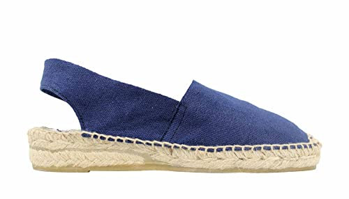 ALPARGATUS Espadrilles en forme de coin bas fabriquées à la main en Espagne, bleu marine, 39 EU