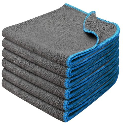 ANBILILA 6 paños de microfibra, gran elasticidad y tacto suave, esponja de pulido a mano, 40 x 40 cm, paños de pulido para coche, adecuados para el hogar y el exterior