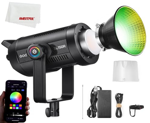 Godox SL150R RGB LED luce video, 150 W, luce LED ricca CRI 95 TLCI 96, dissipazione del calore a basso rumore, 14 effetti Fx, Multiple, per fotografia neonato, ritratto, illuminazione intervista,