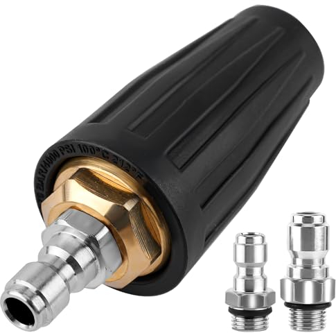 Nettoyeur Haute Pression à Buse Turbo, 4000PSI max. 5000PSI 4,0GPM à Dégagement Rapide Embouts Nettoyeur Haute Pression Pressure Washer Tips avec Connecteurs Rapides 0,64cm 0,95cm pour Voiture