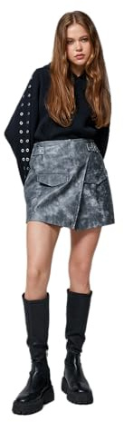 Koton dam Faux Läder Envelope Mini Skort kjol