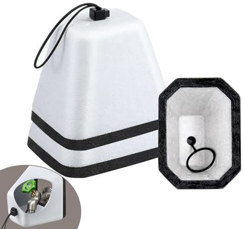 2 Pièces Couvercle Antigel pour Robinet Extérieur Mousse Blanche,Grand Housse de Protection Imperméable pour Robinet,Housse Isolante Extérieure Jardin Protection Contre Le Gel en Hiver Vent Résistant