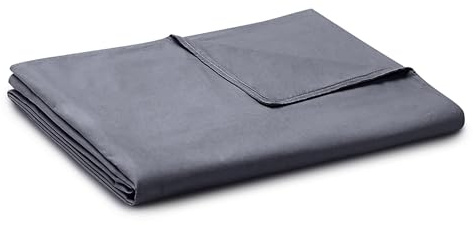 YnM Housse de couette en coton pour couvertures lestées (Gris foncé, 122 x 183 cm)