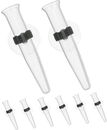 Sosoport Lot de 8 tubes à eau avec ventouse en plastique transparent pour arrangement de fleurs fraîches - Garde les fleurs fraîches plus longtemps