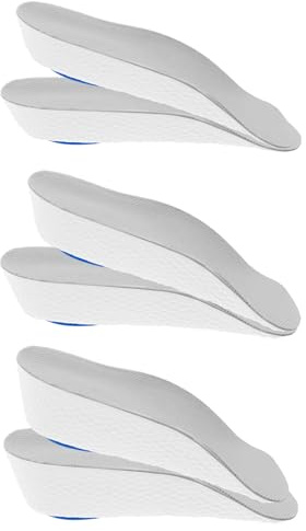 3 Paires Semelles Rehaussantes pour Homme, Soutien de la Voûte Plantaire | Confort Hauteur Augmentation Semelles Orthopédiques pour Talonnette Epine Calcaneenne Talonnette Pieds Plats Plantaires