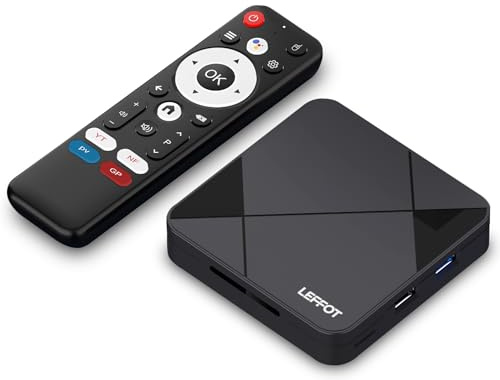 LEFFOT Android 14.0 TV Box 2025, RK3518 4K Ultra HD TV Streaming Media Player, 2GB RAM 16GB ROM, Smart TV Box con Controllo Vocale, 2.4G & 5G WiFi 6, BT 5.4, USB 3.0, Rockchip RK3518 Quad Core A53