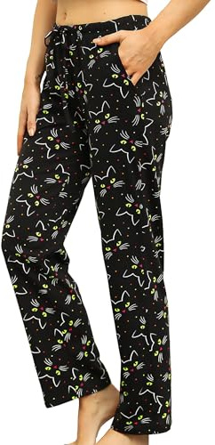 MIA LUCCE Pyjama Bottoms Womens Soft Lounge Pants Women Ladies Loungewear With Pockets Stretch Drawstring Trousers Sleepwear S-XXL