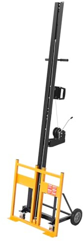 VEVOR Trockenbaulift, Plattenheber mit 68 kg für Decken- & Wandmontage, Ein-Personen-Trockenbau, 1219 x 4878 mm Max. Platten-Vertikalheber mit Rädern, einfacher Transport (Gelb)