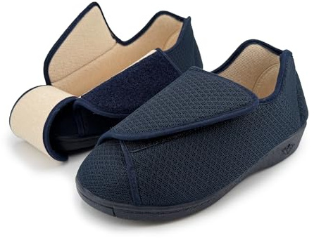 STRAPPO SOFT Zapatillas Casa Mujer Pantuflas Antideslizantes Cierre Autoadherente Ajustable Pies Hinchados Ancho