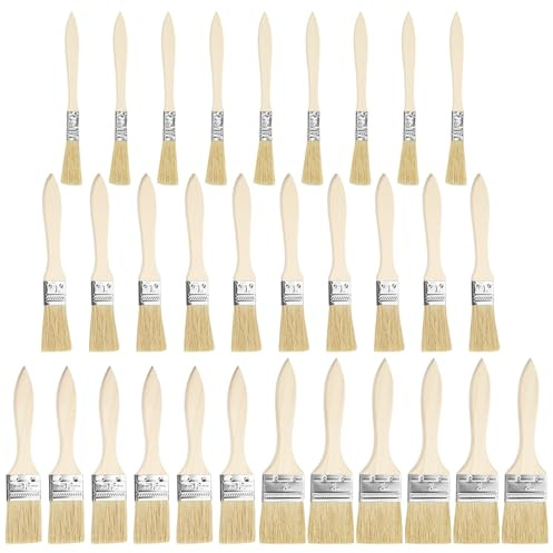 30 pezzi Pennello per pittura,10/25/35/50mm,Pennello Pittura Professionale,Pennelli per pittura per muri,Pennelli per esterni,Pennelli da pittura,adatti per pittura,vernice e progetti fai da te
